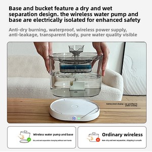 <span class=keywords><strong>Fontaine</strong></span> à <span class=keywords><strong>eau</strong></span> sans fil pour animaux de compagnie (chats et chiens) avec filtration automatique, circulation d'<span class=keywords><strong>eau</strong></span>, recharge sans fil, fonctions intelligentes, prise Type-C - Product Image 2