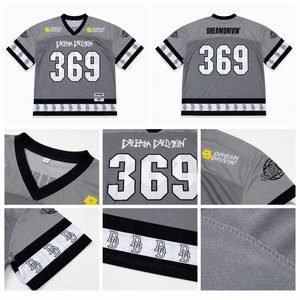 Maillot de football américain vintage surdimensionné, streetwear personnalisé, coupe ample, imprimé numérique, respirant, grande taille, séchage rapide, anti-UV, été - Product Image 4