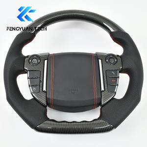 Volant sport en fibre de carbone forgée et cuir perforé pour Land <span class=keywords><strong>Rover</strong></span> Discovery 4 Lr4 Defender 2009 2010 2011 2012 2013 - Product Image 1