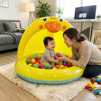 Piscine gonflable pour enfants en forme de canard jaune, en PVC, pour l'extérieur, été, 101x101x78cm, piscine pour tout-petits