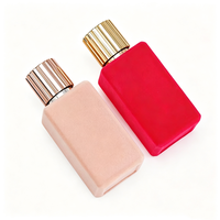 En stock – Flacons de parfum carrés vides en verre floqué de 100 ml avec pulvérisateur à pompe et couvercle pour emballage cosmétique, sérigraphiés