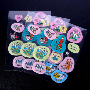 Autocollant transparent en BOPP, autocollant personnalisé adhésif double face en PET, autocollants de dessin animé transparents, impression <span class=keywords><strong>d</strong></span>'étiquettes adhésives personnalisées - Product Image 3