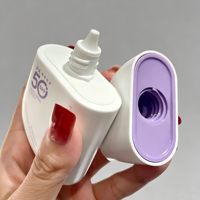 Bouteille de crème solaire en plastique PP de 50 ml (1,6 oz) pour les voyages en plein air, avec cordon, flacon souple en plastique, étanche et anti-fuite