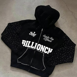 Sweat-shirts unisexes d'été personnalisés en molleton technique lourd avec appliqué vintage, effet délavé, imprimé en coton 100% et strass - Product Image 1