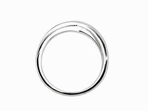 18K White Gold Diamond Pave Cross Over Band <b>Ring</b> Minimalist Modern Jewelry <b>For</b> Women - Product Image 3