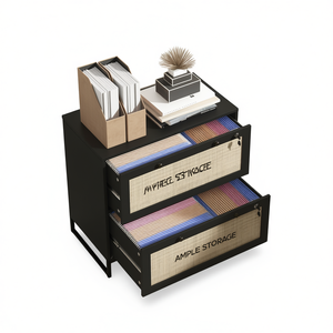 Archivador de 2 Cajones de MDF, Muebles de Oficina Minimalistas, Almacenamiento de Archivos, Uso Comercial - Product Image 1