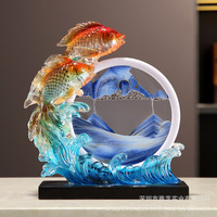 Le style chinois transparent a plus d'un ornement de poisson rouge chaque année, ornement de sables mouvants d'entrée créative, artisanat en résine
