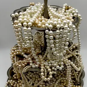 Collar Vintage de agua dulce con diseño de nicho, cadena de perlas barrocas de circón Irregular francés