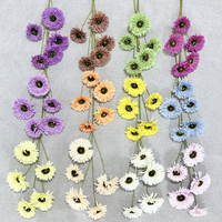 QYY-MY Artificielle 5-tête Fleur Pas Cher Promotion Maison Décorative Moderne Yuanbao Tournesol