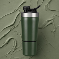 Bouteille shaker personnalisée avec logo, gobelet mélangeur de 600 ml, conteneur de suppléments de 200 ml pour équipement de gym OEM et usage promotionnel