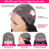 Perruques Bob Courtes Bouclées Kinky de Luxe Vietnamiennes 5*5 en Dentelle Cheveux Humains Remy Texture Naturelle Taille Moyenne Transparentes Sans Colle 210% Toutes Tailles