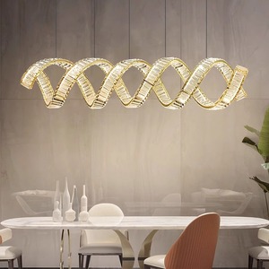 Suspension moderne à double hélice Décoration de restaurant en cristal <span class=keywords><strong>Lustre</strong></span> moderne à led de luxe - Product Image 2