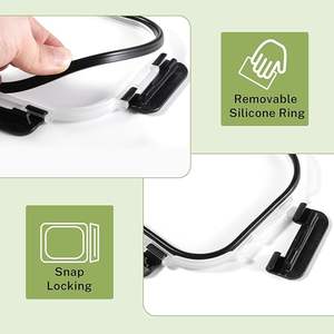 Contenants en verre pour la préparation des repas au micro-ondes avec couvercles hermétiques, verre borosilicate de qualité alimentaire, boîte de conservation des aliments, boîte à lunch vintage - Product Image 3