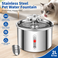 Fontaine à eau automatique pour animaux de compagnie en acier inoxydable 304, circulation de l'eau courante, conception détachable, distributeur d'eau pour chat et chien