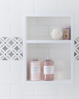 Niche de douche moderne en pierre synthétique super blanche, accessoires de salle de bain, niches pour mur de douche