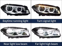 Phares avant adaptatifs à LED avec yeux d'ange Xenon HID modifiés pour BMW Série 5 F10 F11 F18 M5 520i 525i 528i 535i 550i 2011-2017