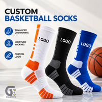 Chaussettes de basketball personnalisées avec logo, chaussettes de sport athlétiques à coussinets avancés, chaussettes de sport pour hommes respirantes et anti-transpiration