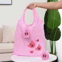 Sac de courses pliable en polyester réutilisable à motif de dessin animé, se pliant en forme de chien, coccinelle, panda, dragon, pochette animale, sac de shopping pliable