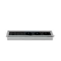 Caja de Enchufes Empotrada Oculta con Tapa Abatible, Regleta Retráctil con Puertos USB para Conexión de Mesa