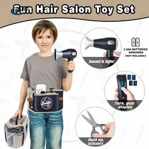 Cadeau pour Garçons Filles Enfants <span class=keywords><strong>Barber</strong></span> <span class=keywords><strong>Shop</strong></span> Kit de coupe de cheveux Kit de rasage pour le jeu de rôle Salon de coiffure pour enfants Set de jeu Pretend Play Toy - Product Image 5