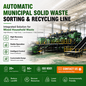 WANGAO Municipal Solid Waste Sorting Line Household Garbage Recycling Machine 100-500 TPD CE Certified