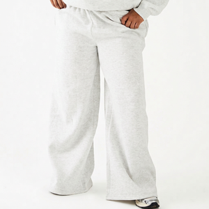Premium <b>Women</b> Grey Wide Leg Sweatpants High Waist Casual Loose Fit <b>Lounge</b> Trousers Straight Leg Jogger <b>Pants</b> Athletic Wholesale - Product Image 1