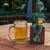 Statue d'alien amusante en résine, ornement de jardin, décoration extérieure, décoration de bureau, cadeau artistique, décoration intérieure, Chine, non-CNC