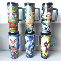 Vaso Térmico de Acero Inoxidable con Diseño de Animales de Dibujos Animados, Personalizado con Logotipo, Taza de Viaje Aislada al Vacío con Tapa, Portátil para Estudiantes