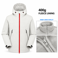 Blouson d'hiver unisexe coupe-vent et imperméable pour moto, coupe ample, fermeture éclair, avec doublure polaire amovible