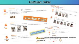 Condensateurs à film pour ventilateur de plafond Hongye CBB61 1UF <span class=keywords><strong>400V</strong></span>, 3UF 250Vac 350Vac, 1.5UF - Product Image 6