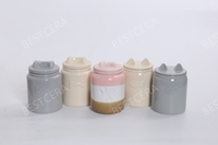 BESTCERA nouveauté pot de stockage d'aliments pour animaux de compagnie en céramique biscuit récipient alimentaire avec couvercle pot à friandises en céramique pour chiens et chats