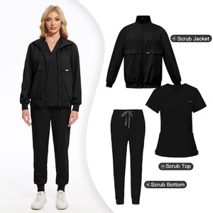 Uniforme Clínico Moderno de Color Oscuro, Camiseta Médica Elástica Personalizada con Logotipo, Blusa Médica <span class=keywords><strong>Dental</strong></span> 42032+52002 - Product Image 2