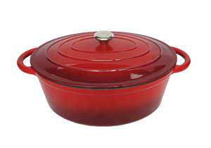 หม้อเหล็กหล่อเคลือบสีรูปวงรีพร้อมฝาปิดแบบอัตโนมัติสำหรับย่างไก่ทั้งตัว ขายส่งจากโรงงาน - Product Image 4