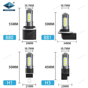 Luz led Automotriz Sistema de iluminación automática Blanco Rojo Amarillo T10 H1 H3 880 881 G4 Coche Led Bombilla Niebla/Luces de conducción