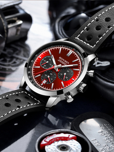 AOCASDIY jam tangan bisnis pria, arloji pesona mewah terbatas modis tahan air konografi kulit - Product Image 2