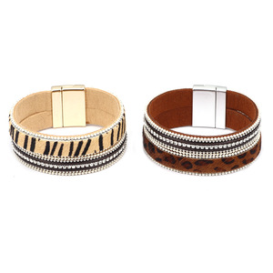 Pulsera de cuero con estampado animal y diamantes de imitación para mujer, joyería de fiesta, accesorio de moda - Product Image 5