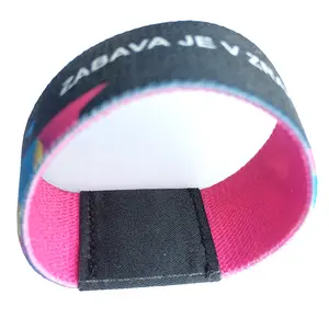 Customized High-Quality Fashion Wrist Band Reusable NFC Woven Bracelet RFID Elastic Wristband For Festival Event