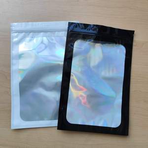 Wholesale Holographic Ziplock Bag Resealable Plastic Packaging Pouch With Clear Window For Jewelry Gift Accessories - Product Image 6