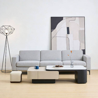 Table basse moderne de luxe avec plateau en pierre microcristalline, placage bois, finition laquée, tiroir de rangement pour salon