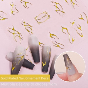 Autocollant holographique en gel pour ongles, décoration artistique en métal doré 3D, feuille d'or rose, autocollant personnalisé, adhésif pour ongles, salon professionnel - Product Image 6