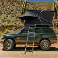 Tente de toit rigide, tente de toit triangulaire à ouverture rapide avec auvent extensible et échelle, tente de camping pour voiture en plein air, vente en gros