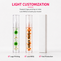 Huile à lèvres transparente hydratante effet brillant RTS 5ml, 11 styles, parfum rose, faible MOQ 3 pièces, vente en gros, logo personnalisé