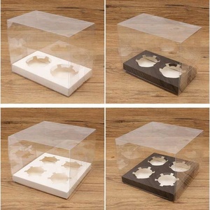 Transparent PET Gift Packaging <b>Box</b> for Christmas Wedding Party-2 4 6 12 Hole Cupcake <b>Folder</b> for Food Use - Product Image 3