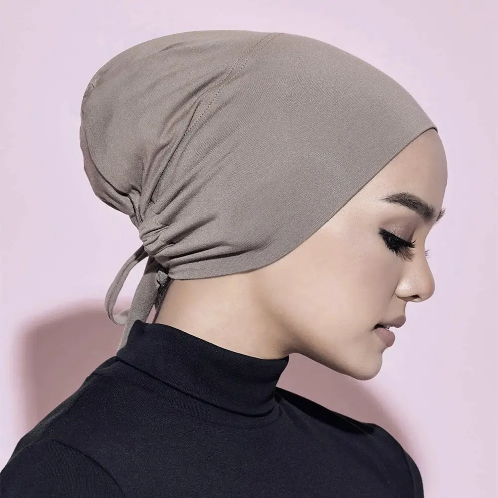 Nieuwe Zachte Modale Modale Moslim Tulband Hoed Binnenste Hijab Caps Islamic Ondersjaal Motorkap India Hoed Vrouw Headwrap Turbante Mujer