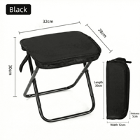 Tabouret de pêche portable amélioré grande taille, siège large, chaise de camping pliable robuste pour les voyages en extérieur