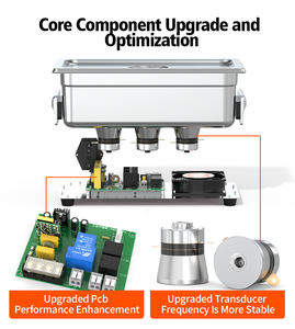 Pulitore a Ultrasuoni da 120W 3.2L 40kHz con Riscaldatore e Timer a Manopola per Occhiali Monete Microchip Parti di Laboratorio in Acciaio Inox - Product Image 2