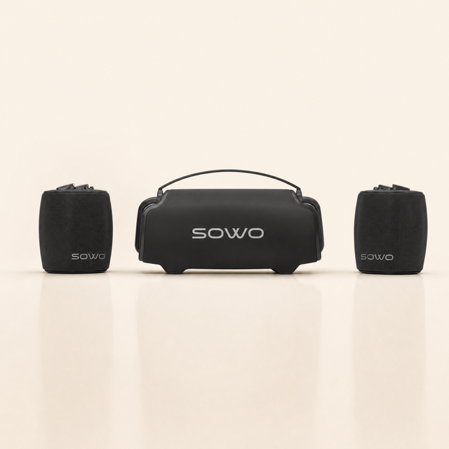 SOWO Portable 2.1 Speaker System with Center Speaker and Dual Satellite Speakers for Home Entertainment