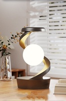 Creativo RGB interior inalámbrico recargable LED luz de noche moderno ABS dormitorio ambiente Mesa levitación rotación mesita de noche Escritorio