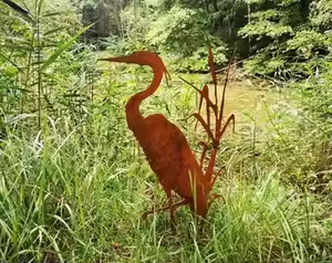 Antique Rusty Corten Steel Metal <b>Garden</b> Ornaments Outdoor House Number <b>Sign</b> Animal Sculptures Art Deco Lawn Art Weather - Product Image 3
