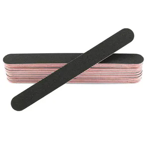 A Nail File Private Label 7 Inches Emery Boards Foot Nail Buff Double Sided Sand Paper Black Nail Files 100/180 Custom Printed Professional